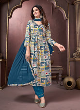 Appealing Salwar Suit in Off White-Blue